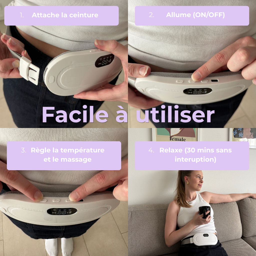 Ceinture chauffante et massante menstruelle