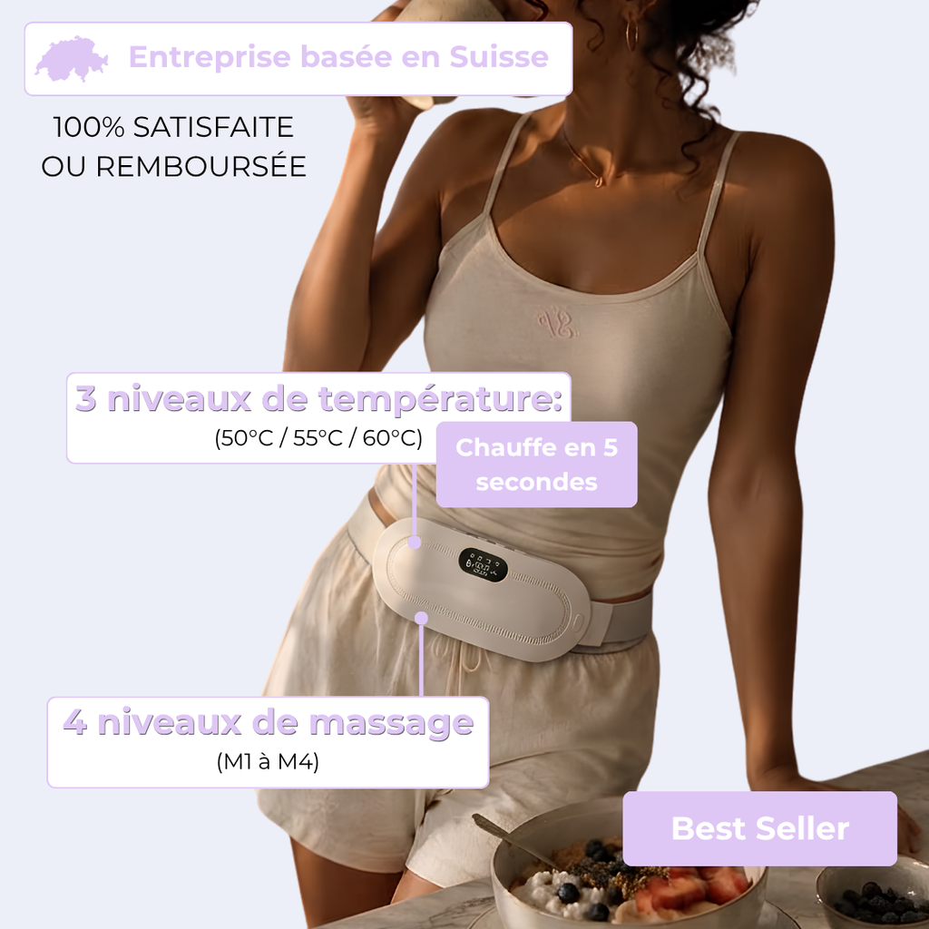 Ceinture chauffante et massante menstruelle